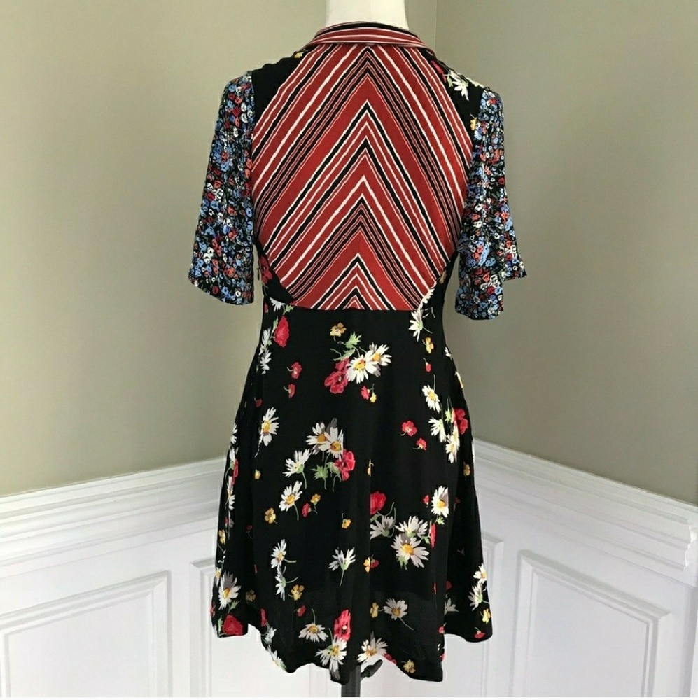 Free People | Mix It Up Printed Mini Dress - Picture 7 of 8